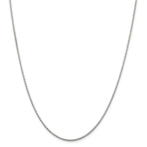 1.5mm Rhodium Plated Sterling Silver D/C Spiga Chain Necklace, 16 Inch - Picture 2 of 7
